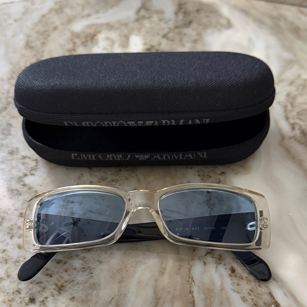 Emporio Armani gray and Black Men's Glasses
